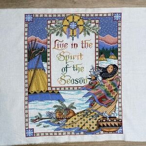 Vintage Nature Native American‎ Completed Cross Stitch Art